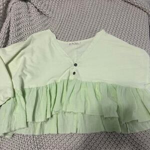 Free people light green ruffle top